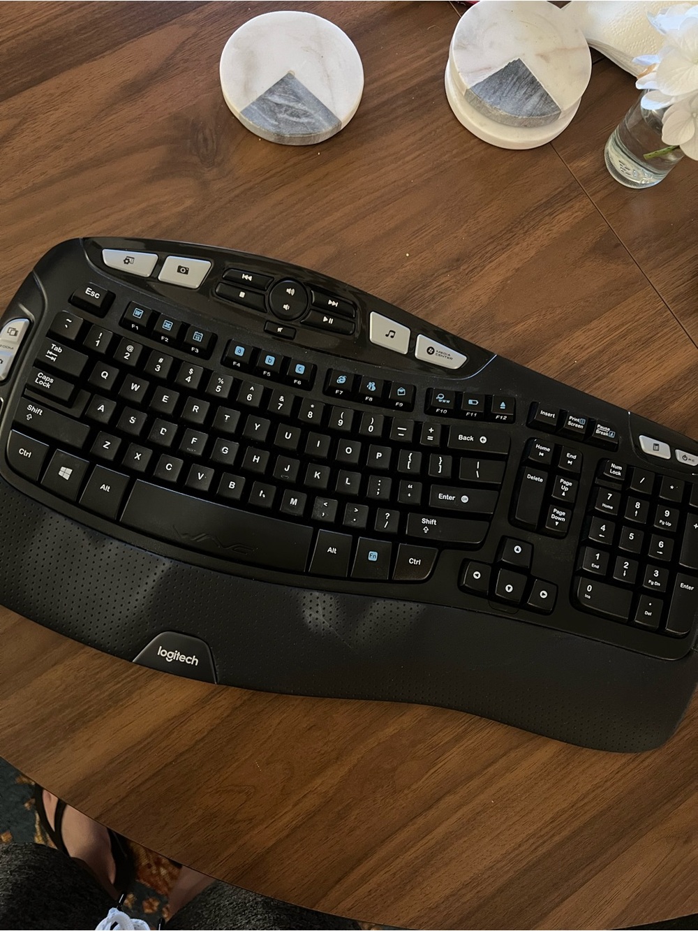 Logitech Black Wireless Ergonomic Multimedia Keyboard